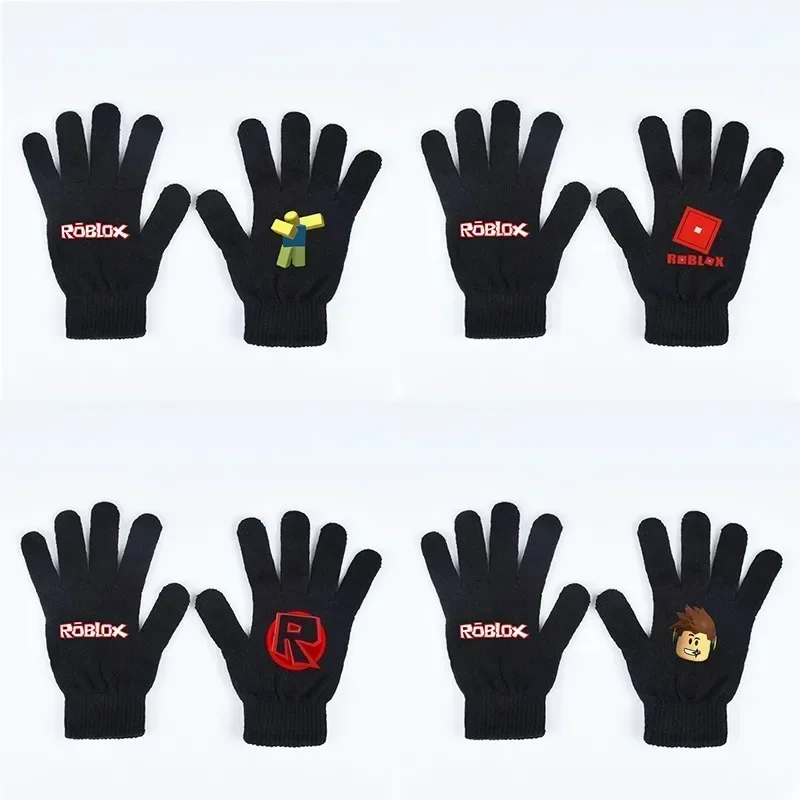 Roblox アニメゲーム手袋新しいファッションプリントニット暖かい手袋男性と女性のための冬クリスマス漫画誕生日ギフト