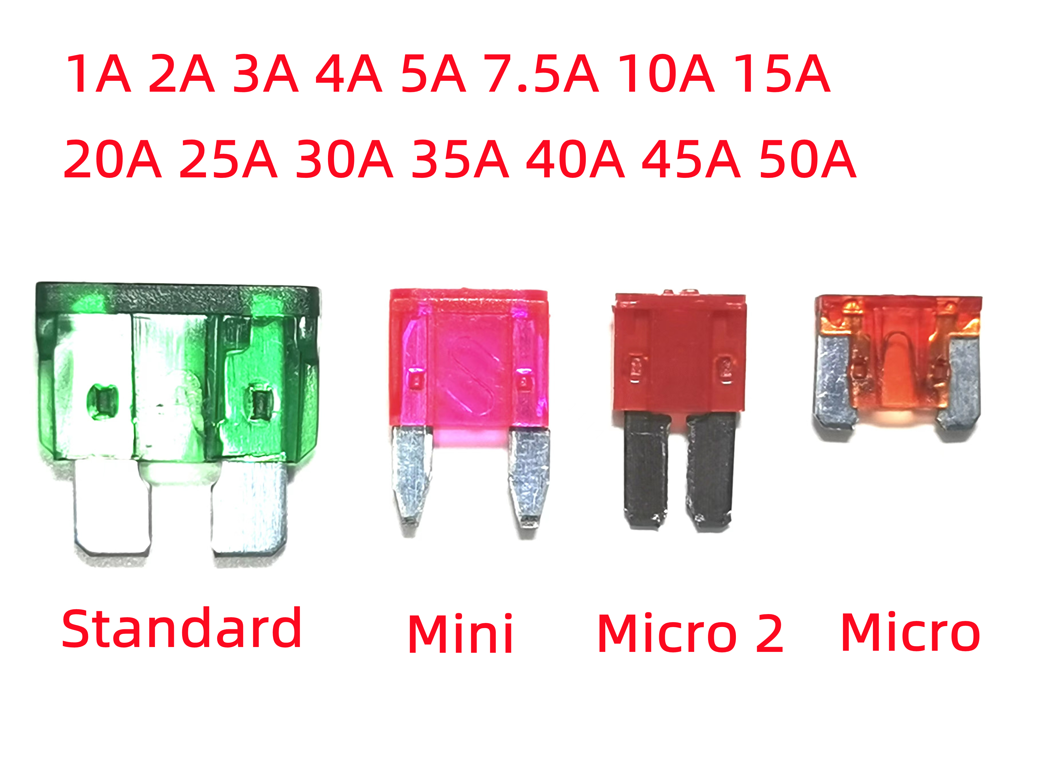 Предохранители стандартные Mini Micro 2, автомобильный предохранитель 2 А, 3 А, 5 А, 7,5a, 10 А, 15 А, 20 А, 25 А, 30 А, 35 А, 40 А, с зажимом для автомобиля, грузовика, мини, маленького и среднего размера
