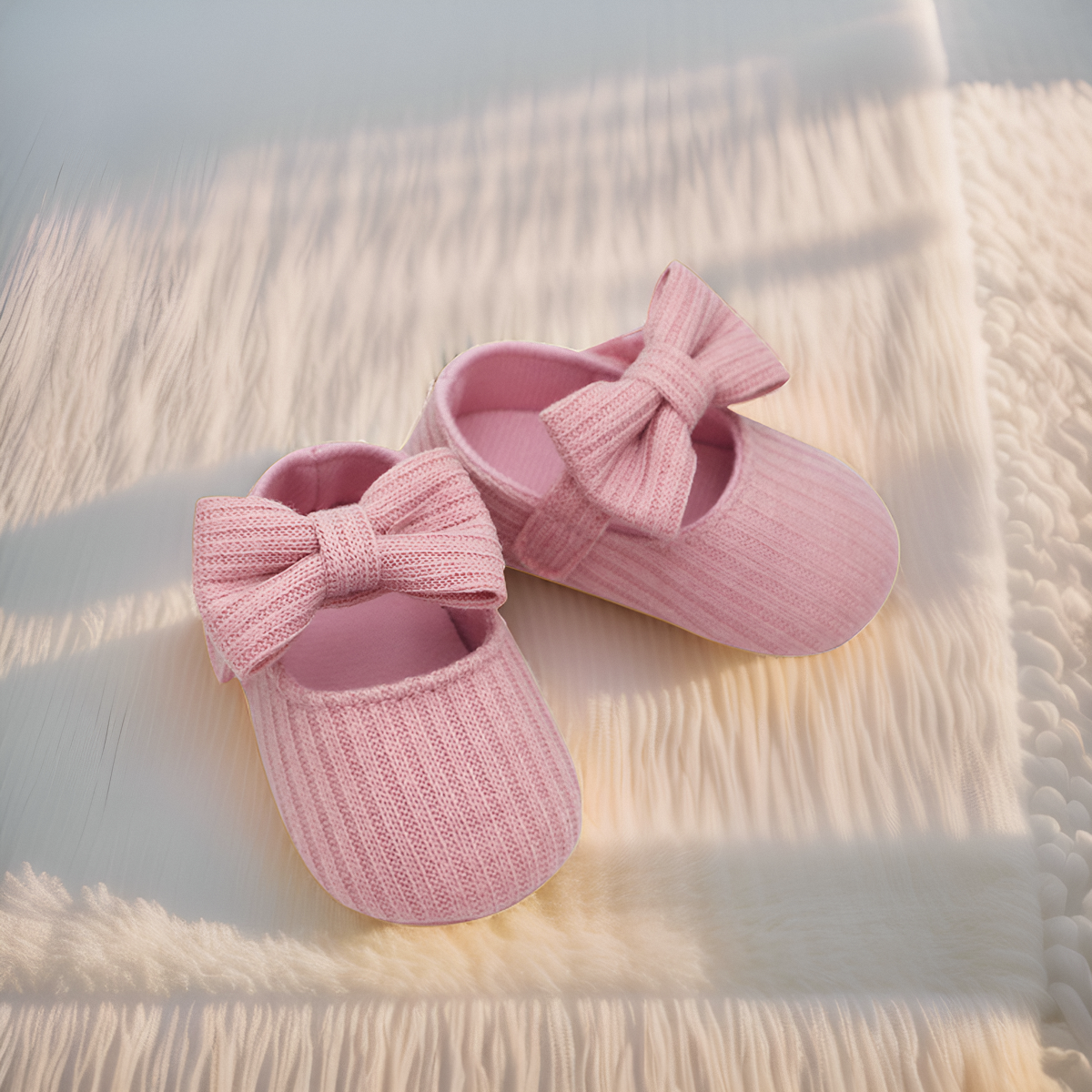 赤ちゃんのためのファッショナブルなフラットシューズ,弓付きの快適でキュートで美しい靴,1ペア