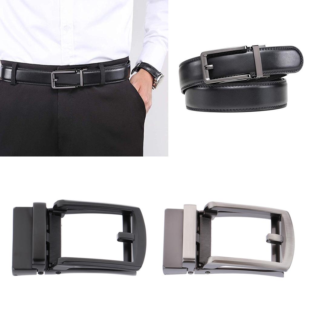 Polished Metal Belt Buckle Replacement Automatic Ratchet 35mm Belt Parts