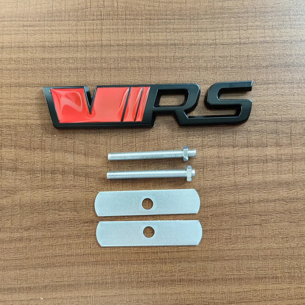 3d metal rs logotipo vr emblema grade de carro emblema para kodiaq rapid fabia 1 2 3 a5 a7 mk1 mk3 mk4 vrs adesivo acessórios