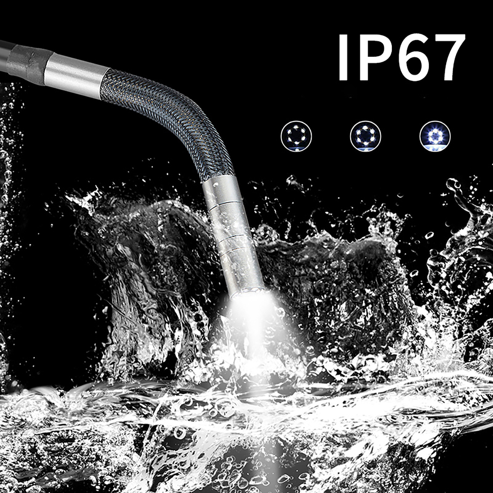 Articulating Borescope with 4.3'' Monitor 1080P 3.9MM HD Steerable Endoscope Camera  with Articulated Probe For Engine Inspect