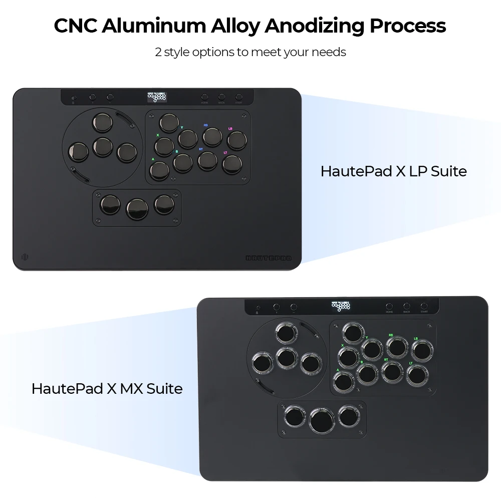 Controlador sin palanca Arcade Haute42 AltaPad X Stickless Fightstick para PC/PS4/PS5, controlador Hitbox, módulo ambiental RGB PL/MX