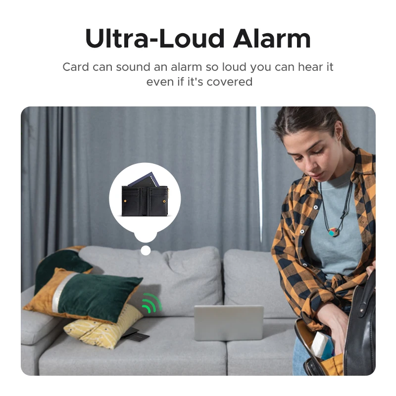 Карта UGREEN Security SmartTrack работает с Apple Find My Wallet Bluetooth Tracker Phone Finder Водостойкая (только iOS)