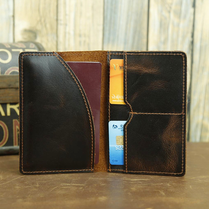 funda para pasaporte personalizado de cuero genuino personalizada funda pasaporte, billetera de viaje con nombres personalizados Vintage