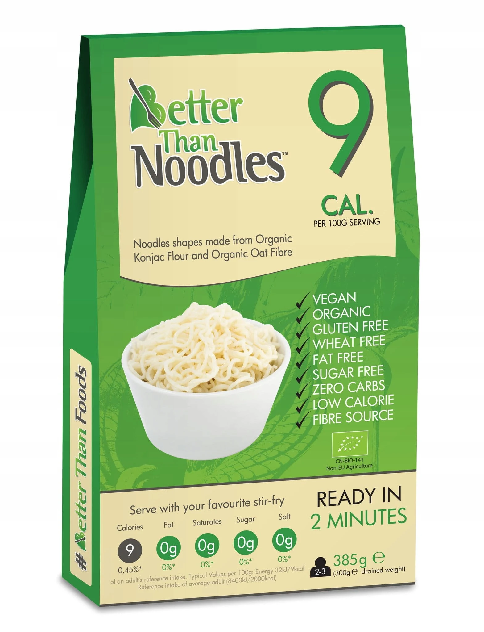 MAKARON (KONJAC TYPU NOODLE) BEZGLUTENOWY BIO 385 g (300 g) - BETTER THAN FOODS