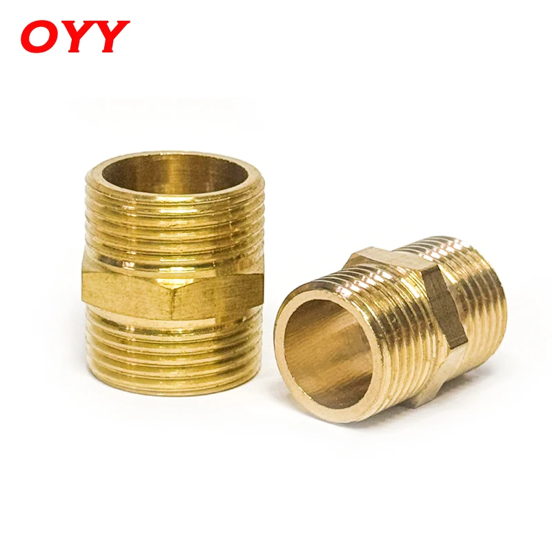 Đồng Ống Lục Giác Núm Vú Lắp Đầu Nối Nhanh Adapter 1/8 1/4 3/8 1/2 3/4 1 BSTP Đực Chỉ Nước tinh Dầu Khí Cổng Kết Nối