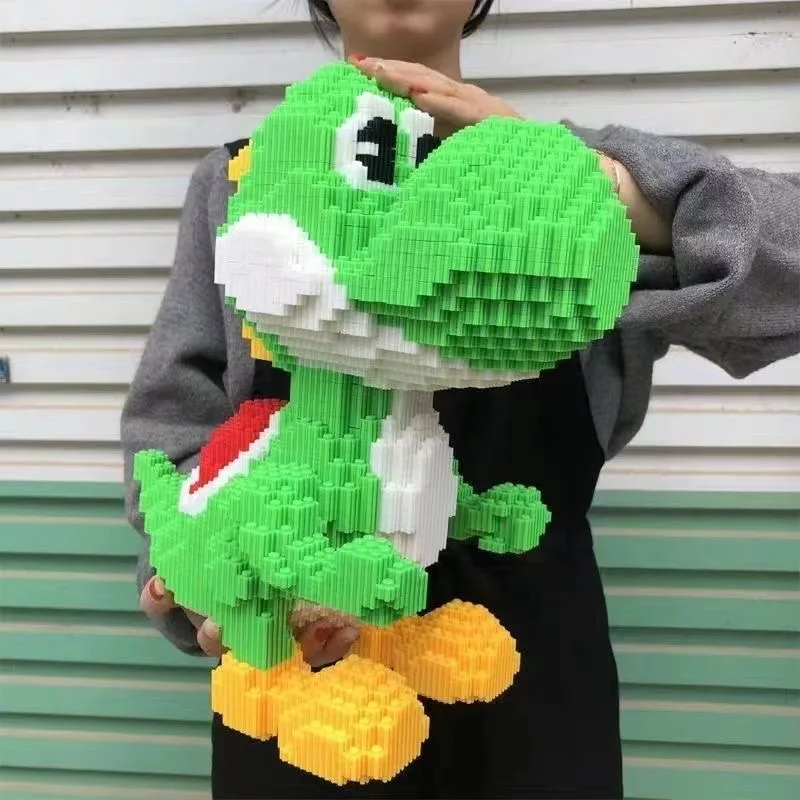 Серия Super Mario Yaoxi, динозавр, мелкие кирпичи, детские собранные строительные блоки, игрушка для мальчика Bi