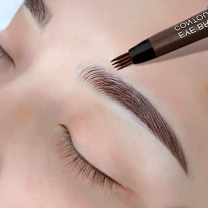 Pluma para cejas, tatuaje de cejas, resistente al agua, líquido, negro, lápiz de maquillaje para cejas, Microblading