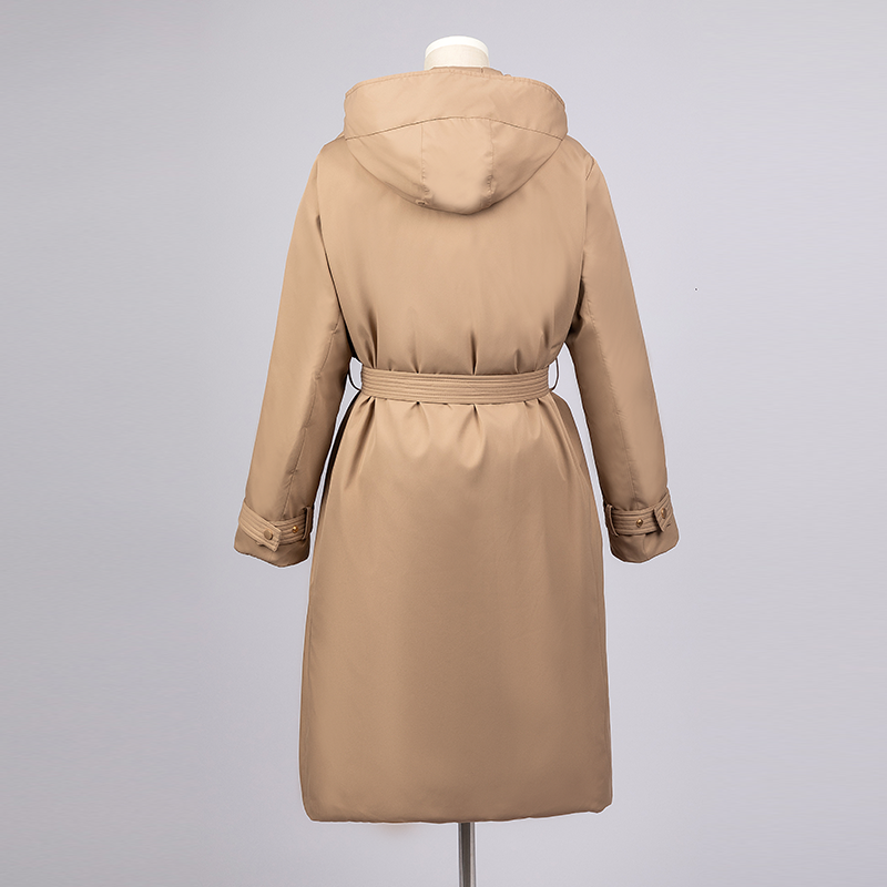 女性用フード付きロンググースダウンコート,フグジャケット,90% ホワイト,k1990x,高級衣類,冬