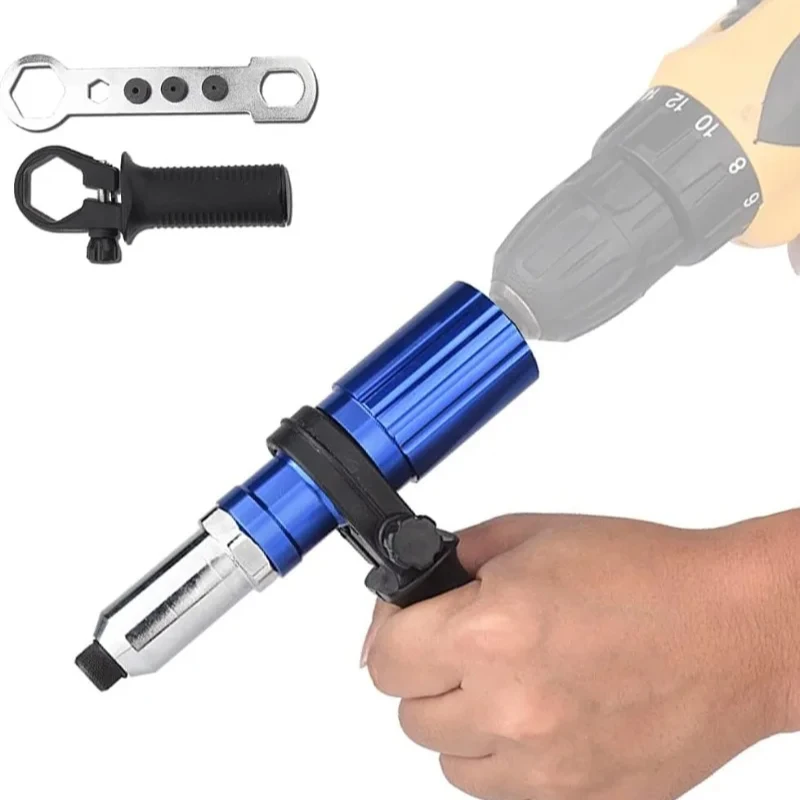 Nuevo adaptador de pistola remachadora eléctrica, adaptador de taladro de pistola para tuercas de remache de 2,4mm-4,8mm, herramienta de remachado inalámbrica, herramienta de inserción de tuerca, herramienta de inserción de remache
