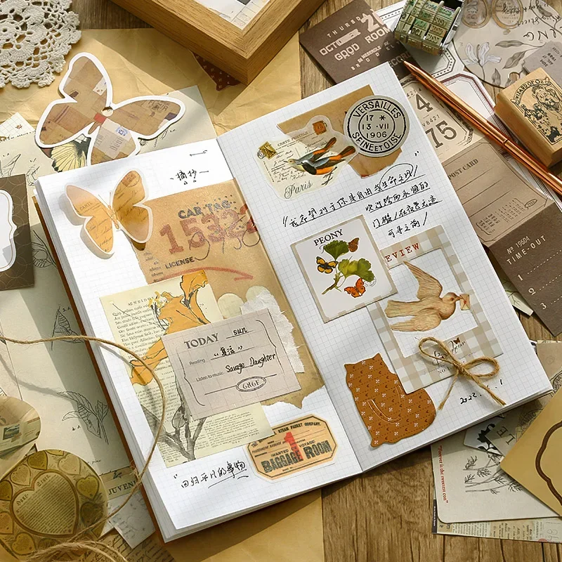 86 ピース/パック DIY スクラップブッキングパックコラージュジャンクジャーナル装飾ステッカー紙コンボキット美学文具用品画材