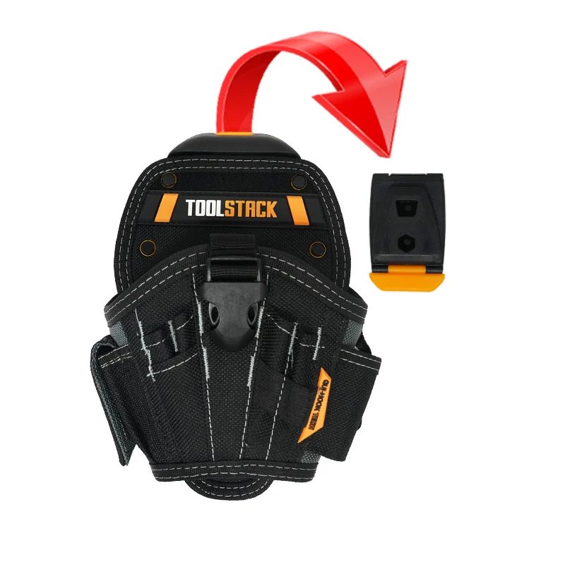 Torba na wiertarkę TOOLSTACK, duża kabura na wiertła, etui na bity do paska narzędziowego, torba na wiertarkę elektryczną, przenośna torba na narzędzia do noszenia na pasie, zestaw narzędzi do przechowywania.