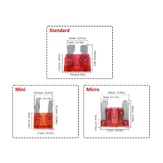 Car Fuse Holder PCB Board Standard Mini Micro Small Blade Auto Automotive Boat 32V Solder insertion for PCB board safety clips