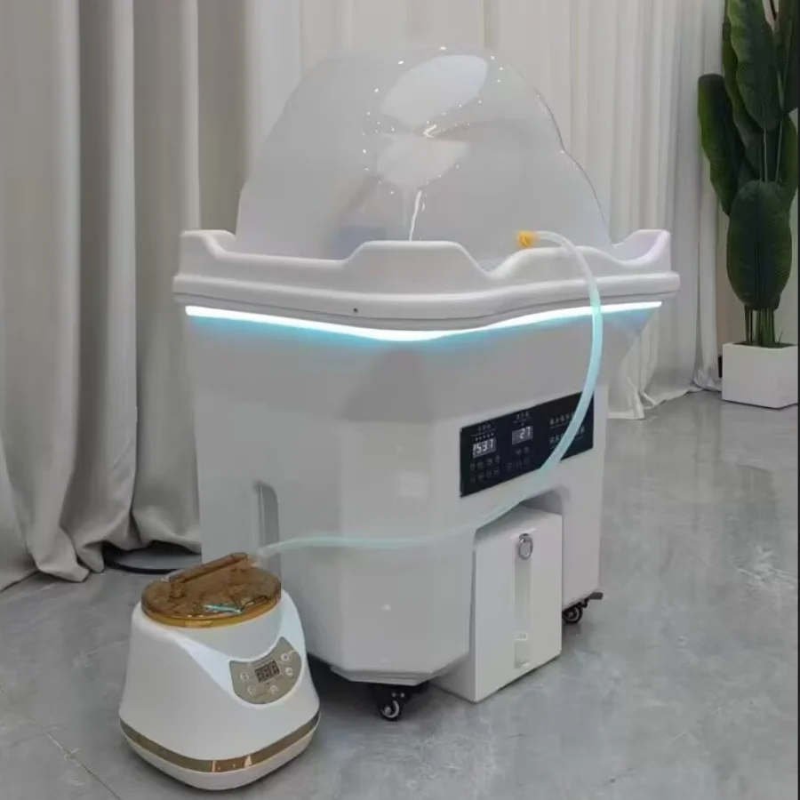 Professionelle Head-Spa-Ausrüstung, tragbare Shampoo-Schüssel, Waschbecken, Salonbecken, Haarwäsche mit Wasserzirkulation, bewegliche Salonmöbel