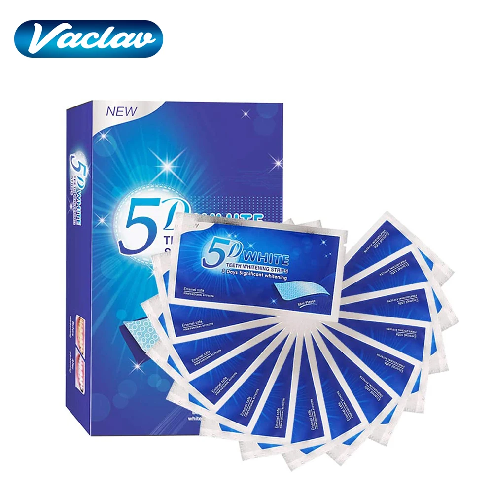 Striscia sbiancante per denti 5D 7/14/21/28 paia di strisce più bianche per rimuovere macchie di caffè fumanti, kit sbiancante per denti efficace per uso domestico