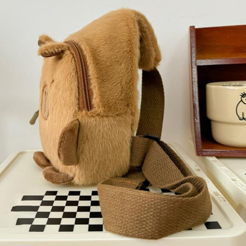 Cute Cartoon Capybara Crossbody Bag Coin Purse Large Capacity Chest Bag Mobile Phone Pouch