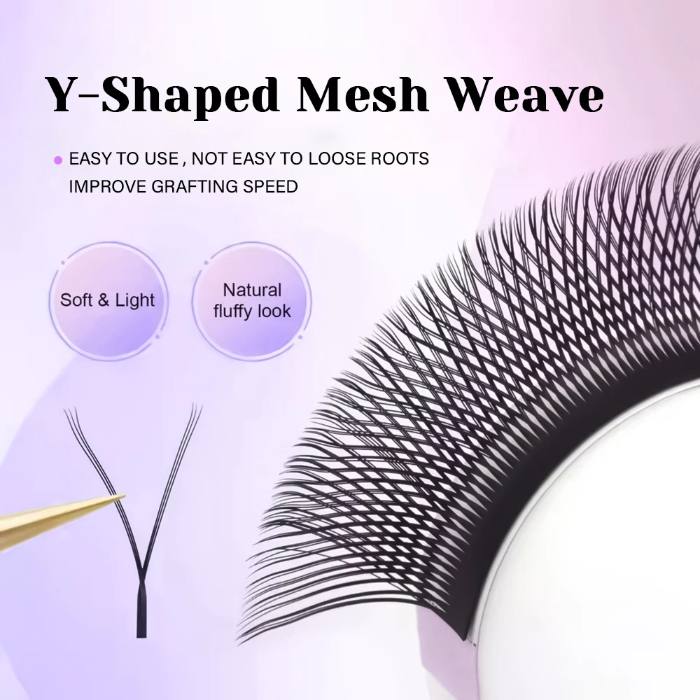 MASSCAKU U Shape YY False Eyelashes 8-15mm Mix C D Curl Double Tips Lashes Extension Hand-wowen Individual Eyelash Wholesale