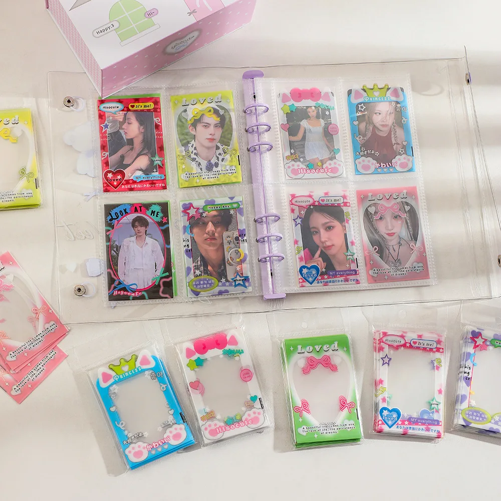 MINKYS-Sac photo décoratif Kpop, cadre photo, sac à manches PP, école, papeterie, Kawai, 3 pouces, paquet de 20 pièces