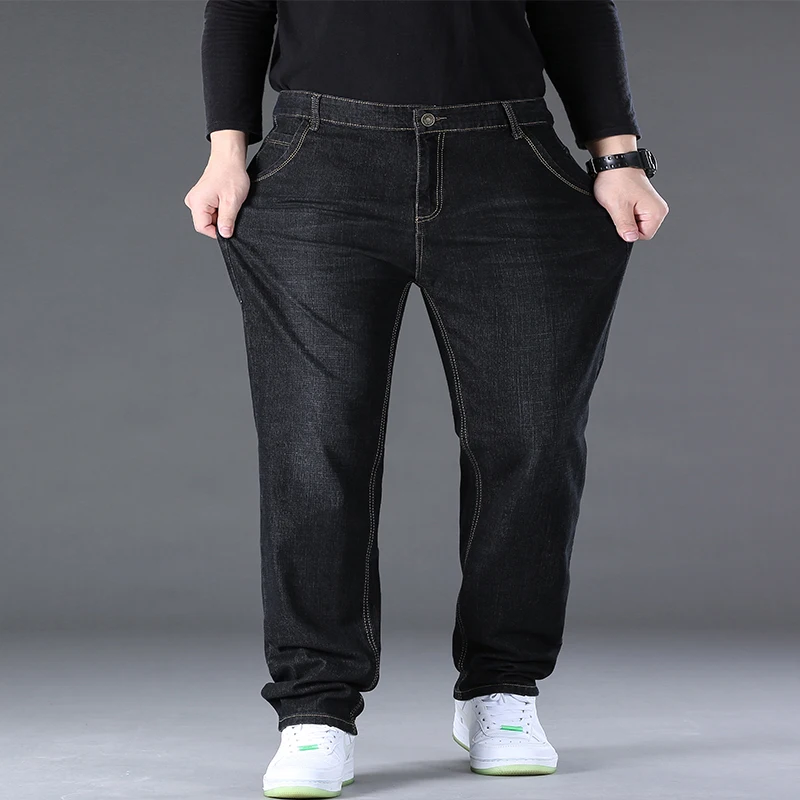 Pantalones ligeros de lujo con fuerza elástica para hombre, pantalones holgados, cómodos y suaves, moda de negocios, pantalones vaqueros informales ventilados, ropa masculina