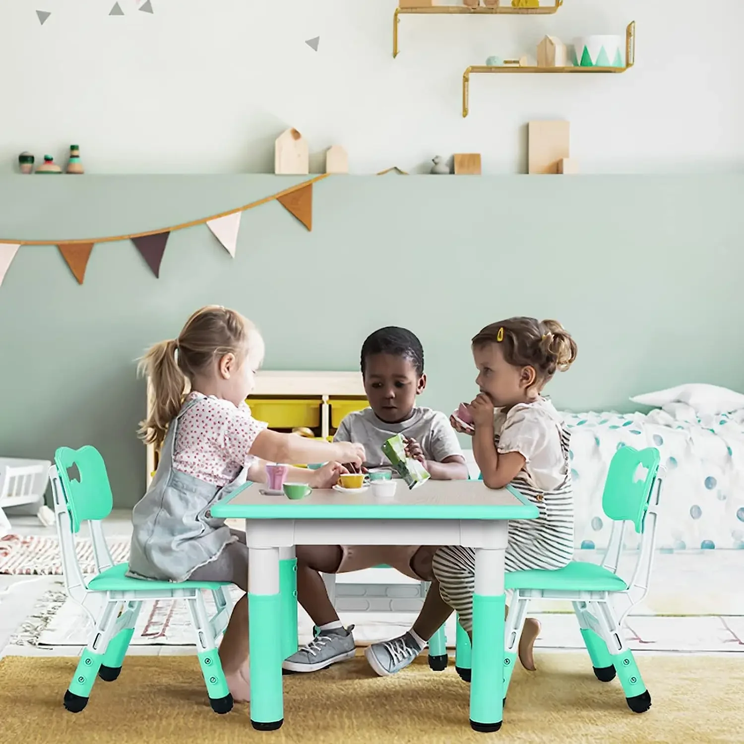 Mesas e cadeiras infantis com altura ajustável, roupas infantis, mesas e cadeiras de aprendizagem, capa multifuncional, mesa de arte
