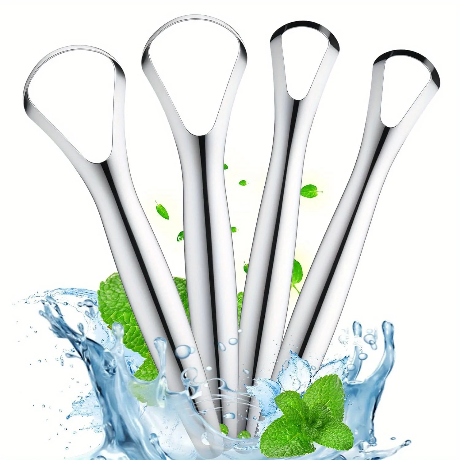 Juego familiar de raspador de lengua de acero inoxidable, limpiador de lengua para el cuidado de la lengua, limpiador de pestañas, raspador de lengua de acero inoxidable, 2/4 Uds.