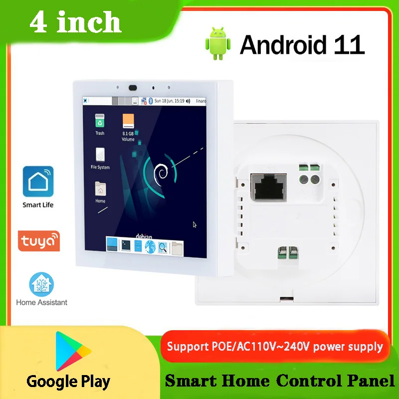 Panel de Control inteligente para el hogar, tableta POE de 4 pulgadas con sistema operativo Android 11, pantalla táctil, montaje en pared, RS485 para 86, 2025