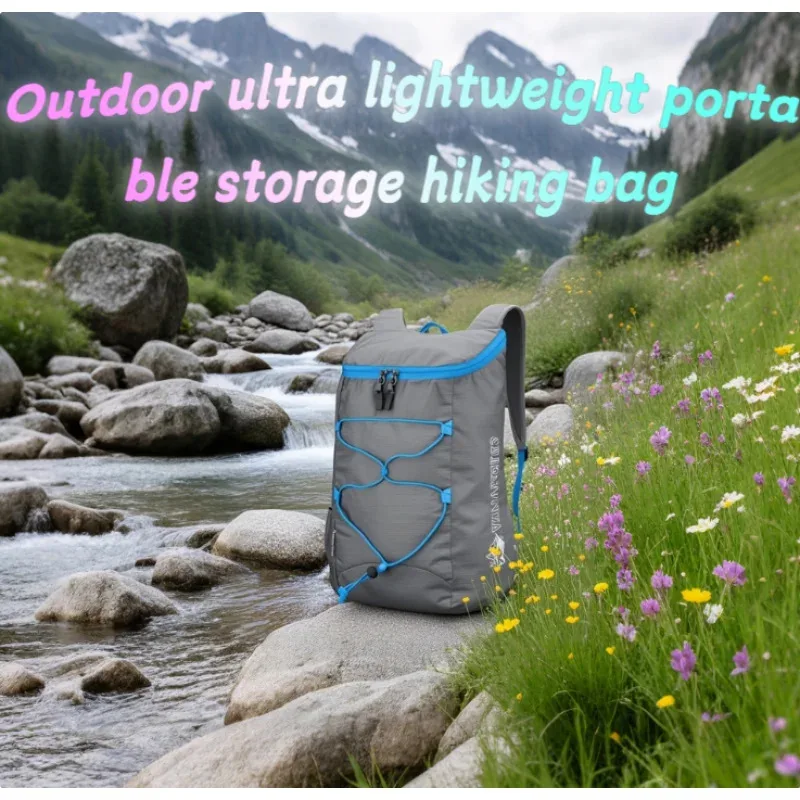 Zaino da trekking Zaino da viaggio leggero pieghevole impermeabile Zaino per sport all'aria aperta Zaino con cerniera di grande capacità in tinta unita