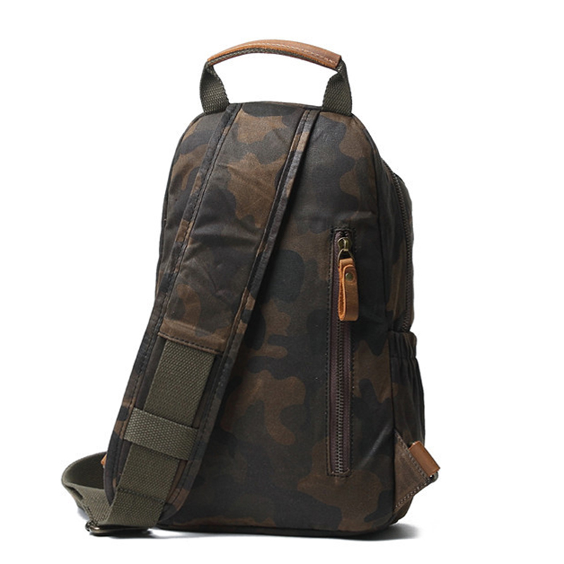 Mode Tarnung Leinwand & Leder Herren kleine Umhängetasche leichte und vielseitige Brust packung Jugend trend ige Handtasche Tasche m106