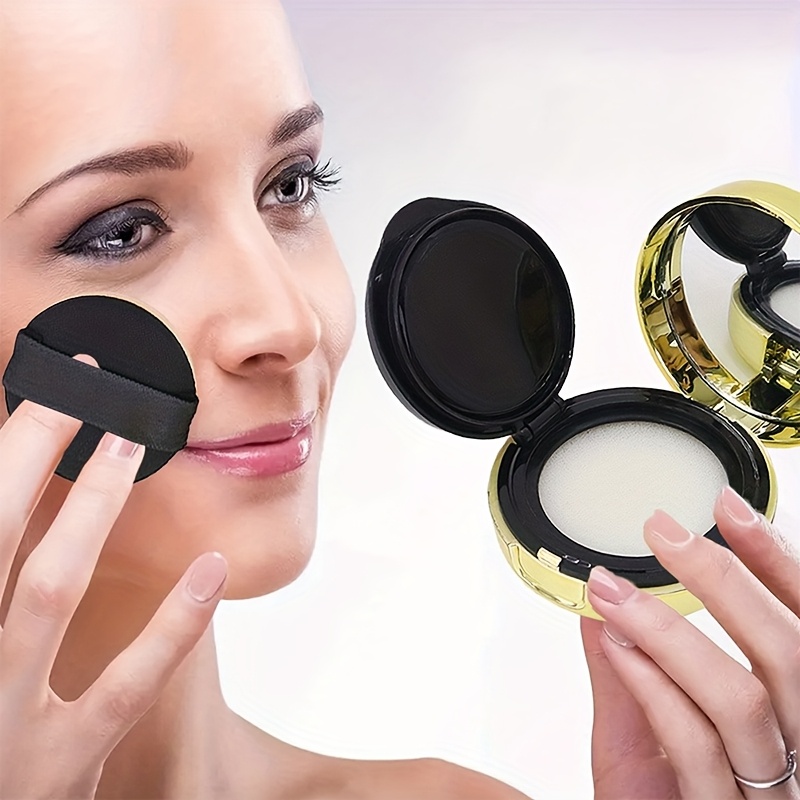 1pc Mini Portable Empty Puff Case with Mirror and Sponge for DIY Makeup Foundation BB Cream Refillable Travel