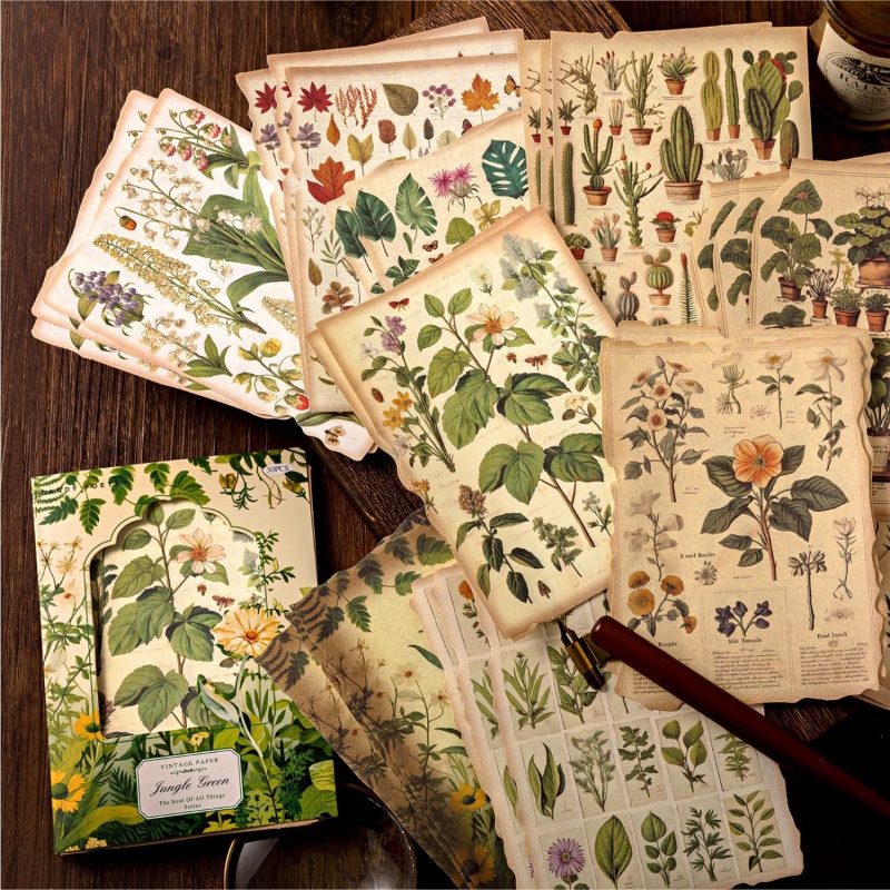 กระดาษ6สไตล์10ชิ้น/แพ็คน้ำหนักเบาย้อนยุคกระดาษสไตล์วรรณกรรม DIY ของตกแต่งภูมิทัศน์