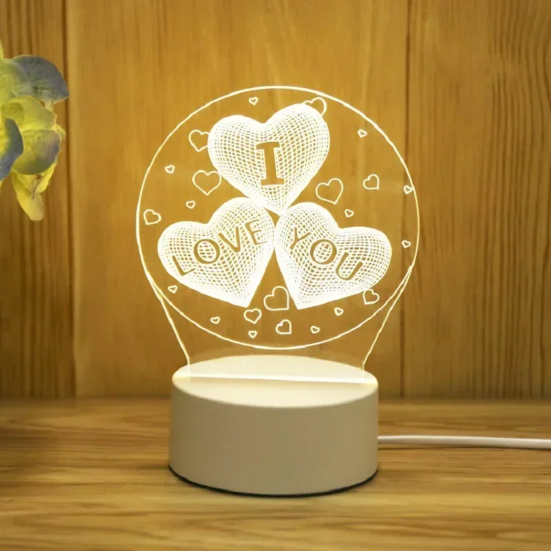 ロマンチックな愛 3D Led ランプ家庭用子供子供の夜の光結婚式の装飾誕生日パーティーバレンタインデーのベッドサイドランプ