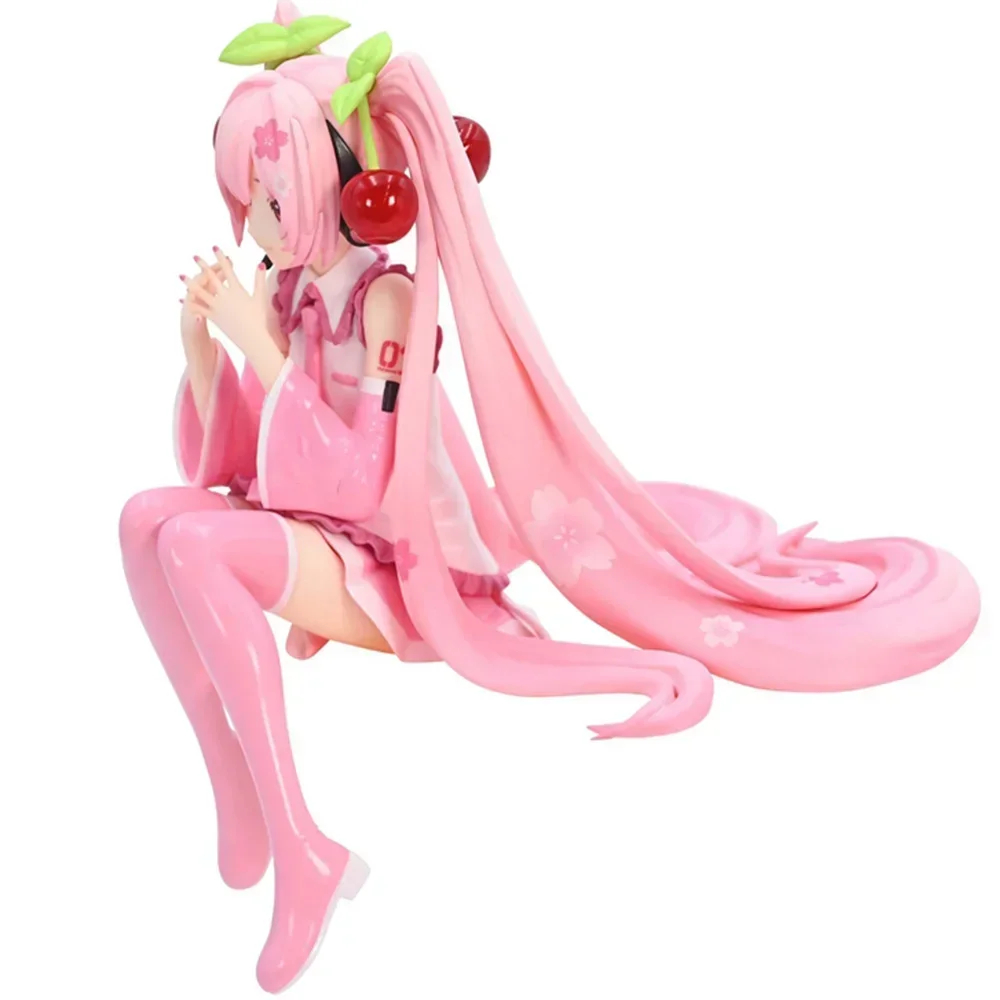 Hot Hatsune Miku อะนิเมะชุดสีชมพู PVC ของเล่นการกระทํา Cherry pink Cherry Blossom ตกแต่งรวบรวมของขวัญ