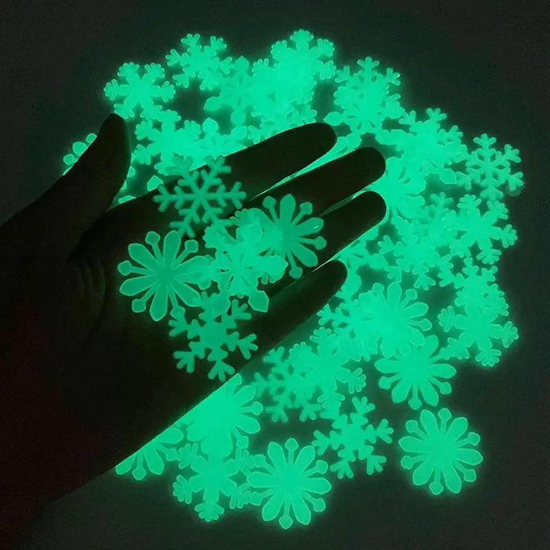 Bộ 50 Dạ Quang Bông Tuyết Dán Tường Phát Sáng Trong Bóng Tối Decal Cho Trẻ Em Bé Phòng Phòng Ngủ Giáng Sinh Trang Trí Nhà Navidad 2022