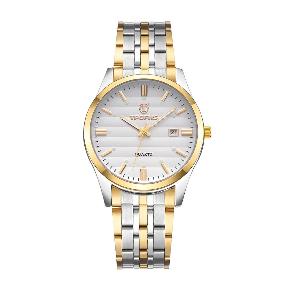 Reloj de cuarzo clásico de lujo para hombre y mujer, pulsera con esfera luminosa de acero inoxidable, resistente al agua, con fecha, envío directo