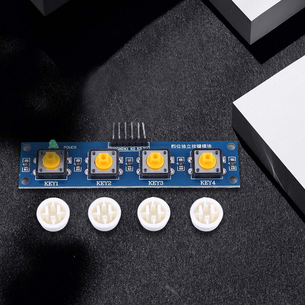 4-unabhängiges Tasten-Touch-Tastenmodul mit Hut- und LED-Anzeige, Tastaturmodul für Arduino oder Raspberry Pi