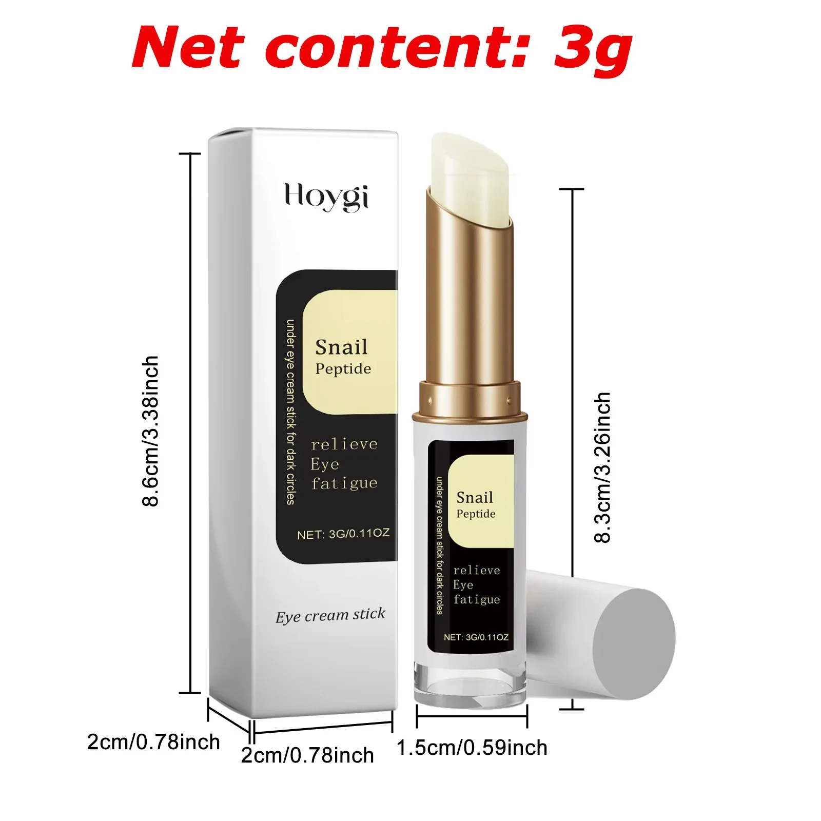 Snail Eye Cream Stick Collagen Fade Fine Lines ริ้วรอย Lightening Dark Circles Firming Eye กระเป๋า Puffiness Moisturizing Eye Cream