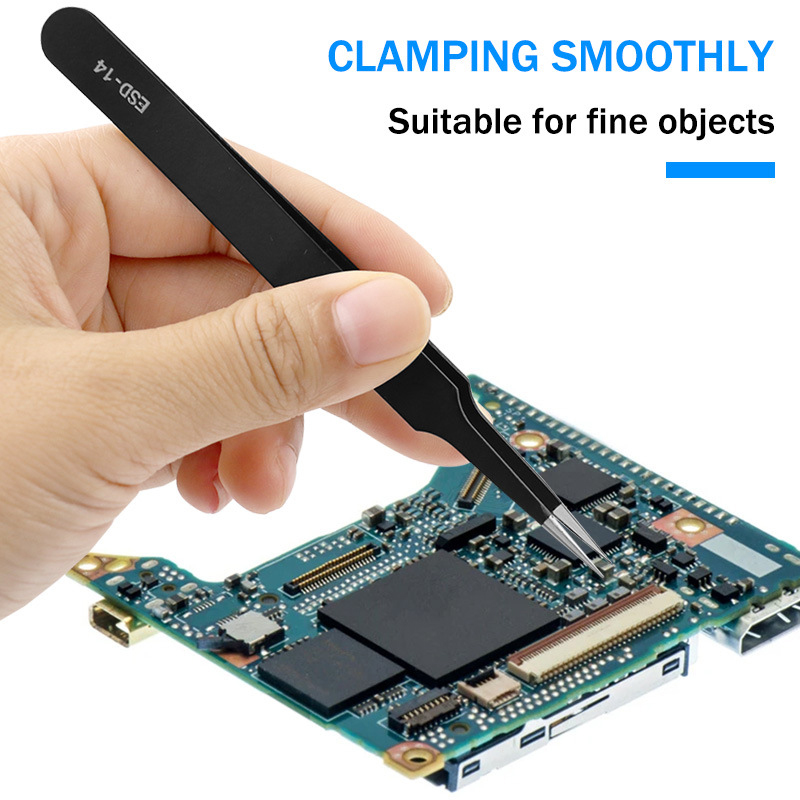 1 шт., антистатический пинцет из нержавеющей стали