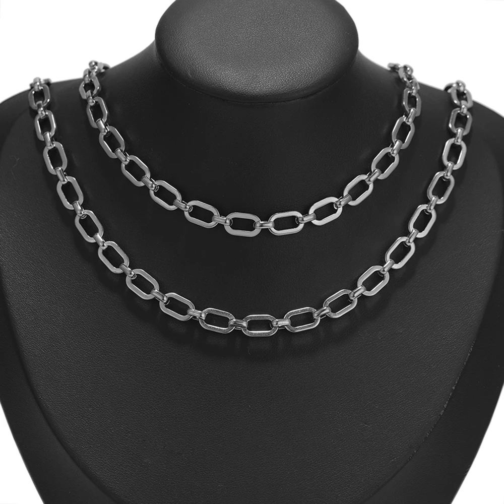 1M Stainless Steel Flat O Shape Chains Necklaces Findings Bracelets Bangles Chains DIYJewelry Gifts Earrings Accessories