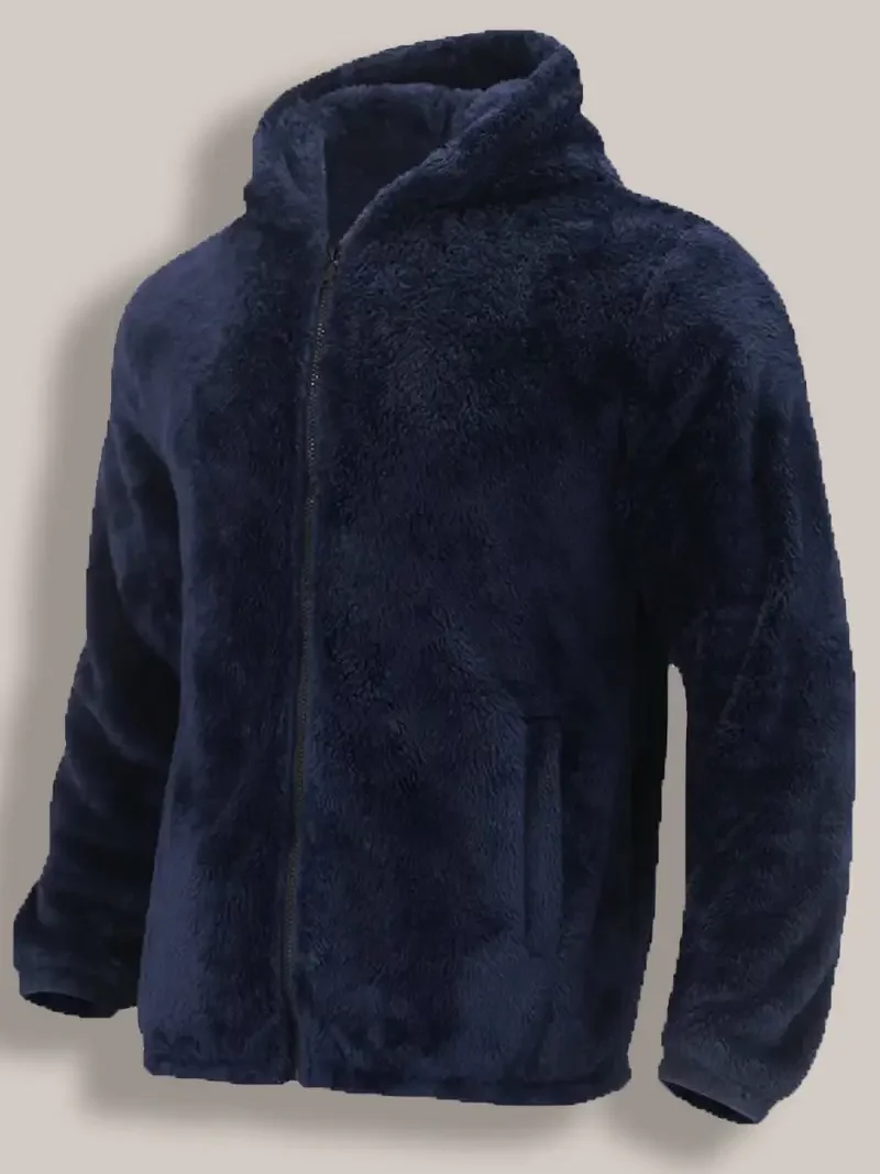 Jaqueta de lã coral masculina com capuz engrossado outono inverno quente zíper com capuz nova chegada moletom confortável