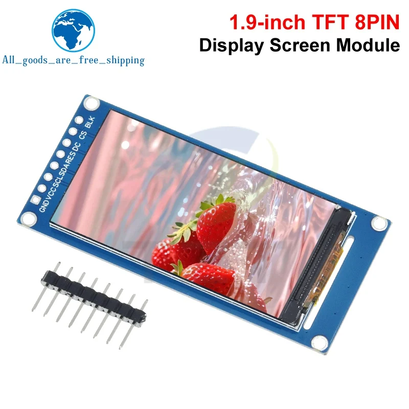Schermo LCD TFT a angolo intero IPS da 1,9 pollici Modulo display a colori Porta seriale SPI Ad alta definizione 170x320 ST7789