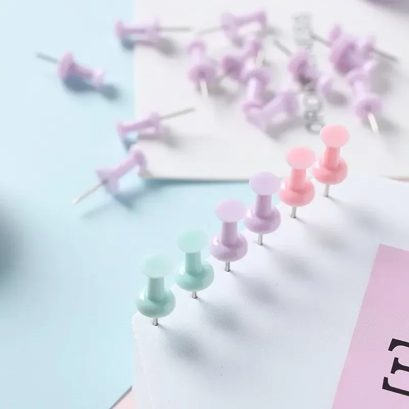 40/10 ชิ้นสีชมพู/สีเขียว/สีม่วง Push Pins Thumb Thumbtack Board Pins วาดภาพผนัง Studs อุปกรณ์สํานักงานโรงเรียน