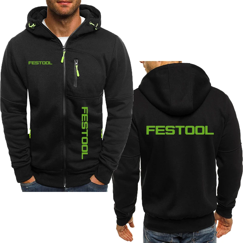 봄과 가을 남성 후드 자켓 Festool 도구 인쇄 패션 캐주얼 y2k 남성 까마귀 양털 코튼 남성 까마귀