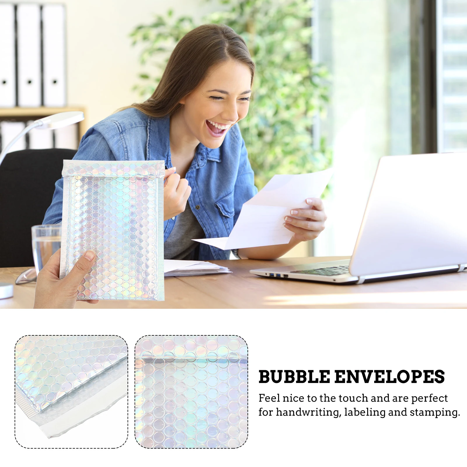 50 ชิ้น A5 ซอง Mailing เบาะสีดําฟองกระเป๋าห่อของขวัญกระเป๋า Mailers บรรจุแต่งหน้าสี