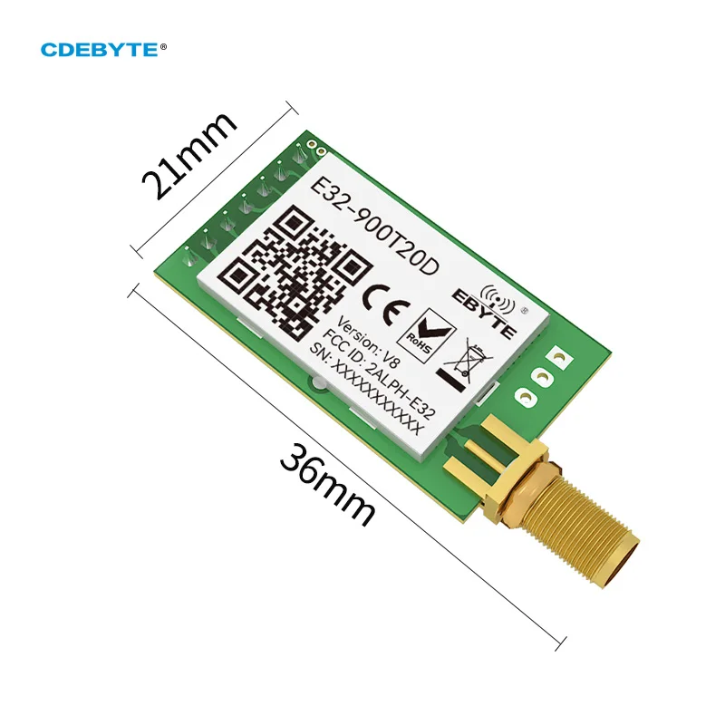Lora Spread Spectrum Wireless Transceiver 20dbm 862-931MHz Cdebyte E32-900T20D-V 8,1 Uart Dip 5500m SMA-K Ultra Long Range Iot