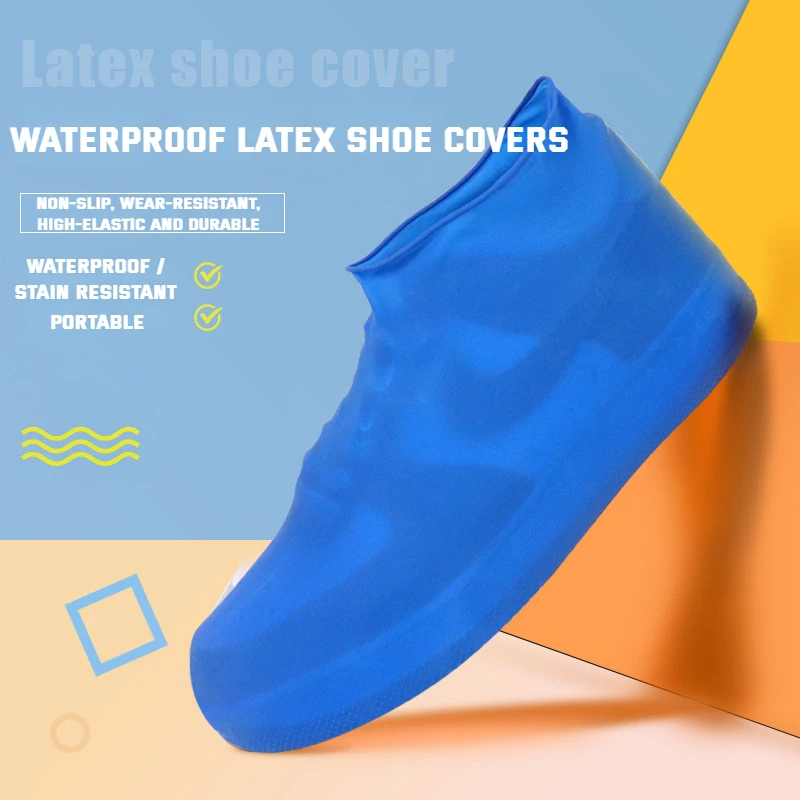 Copriscarpe elastico impermeabile Stivali da pioggia da esterno Copriscarpe antipioggia antiscivolo in silicone Copriscarpe portatile in lattice di metà ispessito in PVC