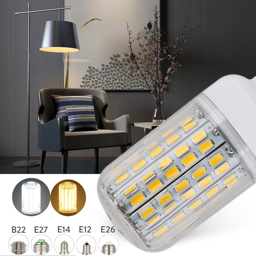 Hot LED Lamp Bulb E14 E27 B22 E12 Light Bulbs 24 30 42 64 80 89 108 136 165leds 5730 SMD Ampoule Bombillas Lighting For Home