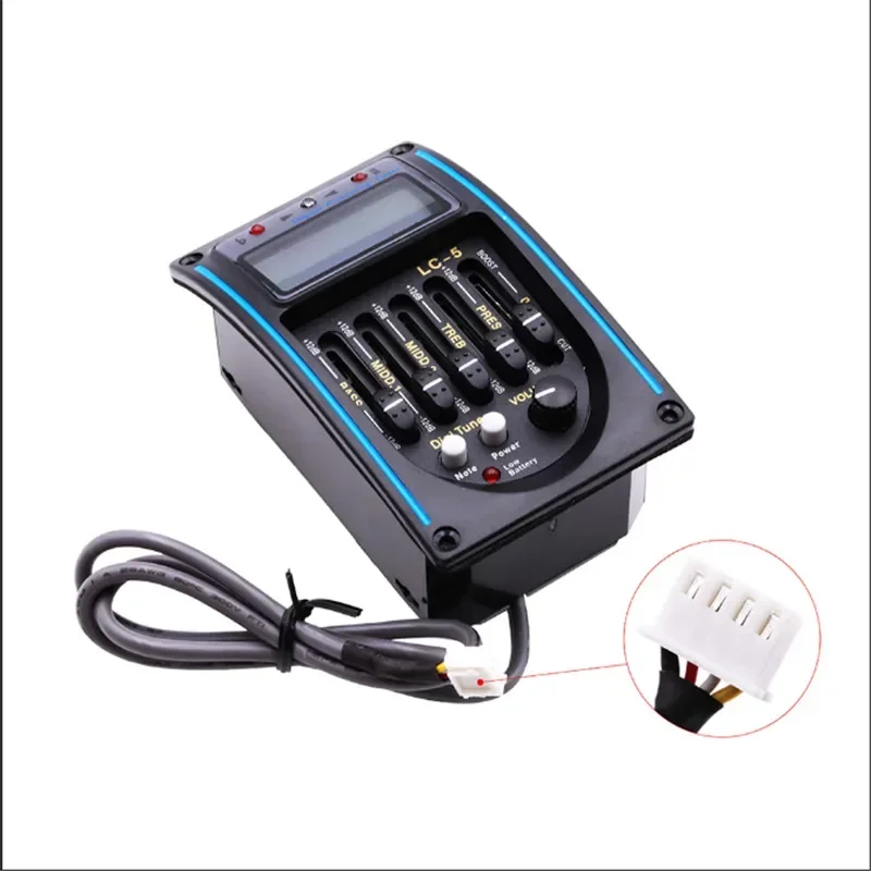 LC-5 de 5 bandas con micro teléfono pastilla de guitarra acústica EQ preamplificador EQ ecualizador pastilla piezoeléctrica sintonizador LCD para guitarra acústica