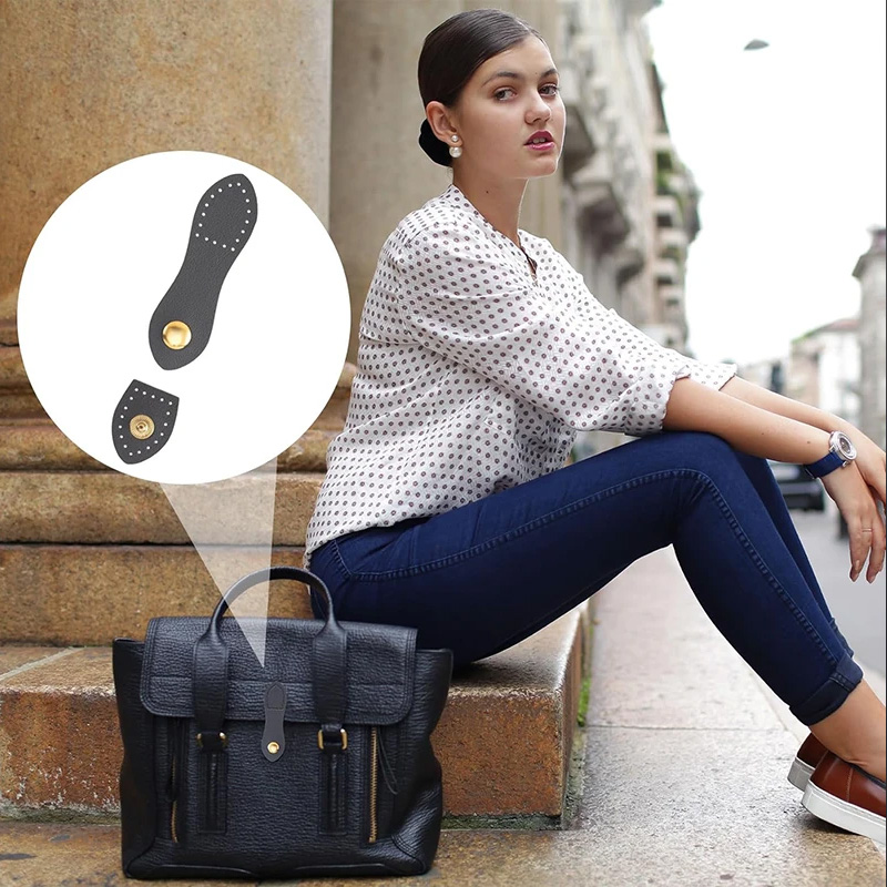 Hebilla de bolso de cuero de moda de 9cm, botones hechos a mano, hebilla de cierre de cartera, paquete de tarjetas, hebilla para accesorios de bolso DIY