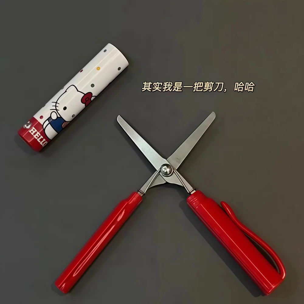 Hello Kitty Pen Style Mini Scissors Portable Safe Small Stationery for Office School Use Kawaii Character Design Pocket Sized
